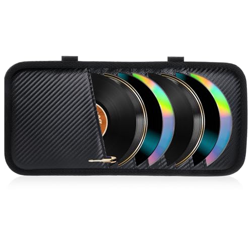 Trinkrittey CD Case Holder for Car, DVD Vehicle Visor Storage Organizer Large Capacity CD Visor Case with 8 DVD Storage Sleeves