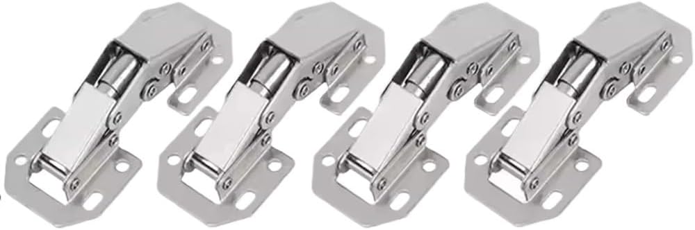 2/10PCS 90 Degree Steel Cabinet Hinges No-Drilling HoleHydraulic Buffer Hinge Kitchen Cabinet Cupboard Hinges Furniture Hardware(2PCS)