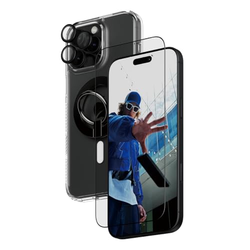 Protection d'écran en verre PanzerGlass pour iPhone 16 Pro Max et lot coque MagSafe 360