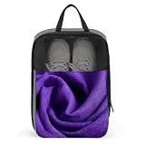 Purple Solid Color Cloth Pattern Shoe Bag for Travel Daily Use Anti-dust Storage Carrier Golf Shoe Pouch