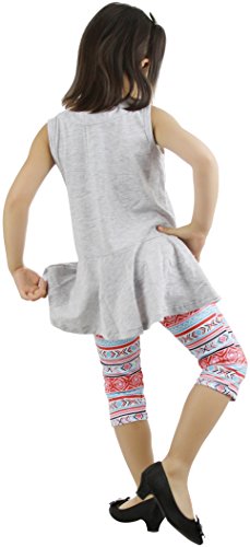 Image of ToBeInStyle Girl's Sleeveless Tank Top & Leggings 2 Piece Outfit Casual Dress Style Set