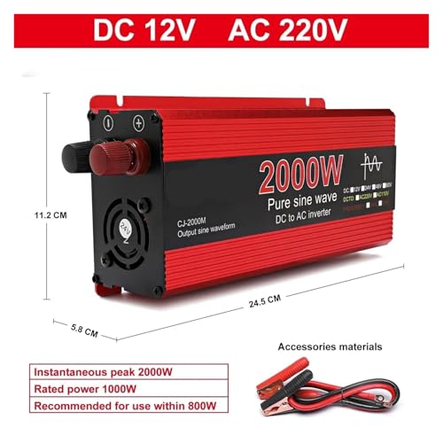 Falownik Falownik 1000 W 2000 W 2200 W 3000 W Konwerter napięcia stałego akumulatora na prąd przemienny Czysta fala sinusoidalna Konwerter napięcia stałego akumulatora na prąd przemienny(2200W)
