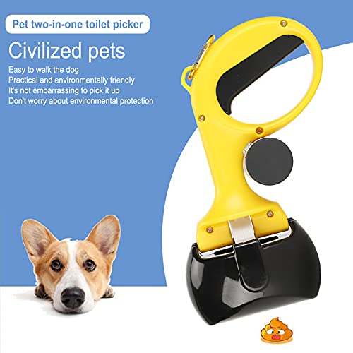 Image of GLOGLOW Dog Pooper Scooper with Trash Bag Dispenser, Portable Dog Poop Picker Waste Cleaner for Walks, Travel, and Camping, Heavy Duty Pet Waste Removal Tool (Black)