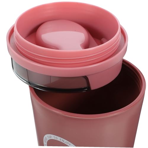 Happyyami 密封リング付き蓋で鮮保持耐熱スープカップ 耐熱プラスチック製軽量密閉容器 食事用スプーン付き 家族や友人向け電子レンジ対応ス