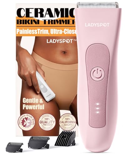 Image of LADYSPOT Hair Finishing Trimmers, with 3 Guard and Replaceable Ceramic Blade Heads, LADYSPOT Hair Shaver Kit Sets (Women-Pink-Version)