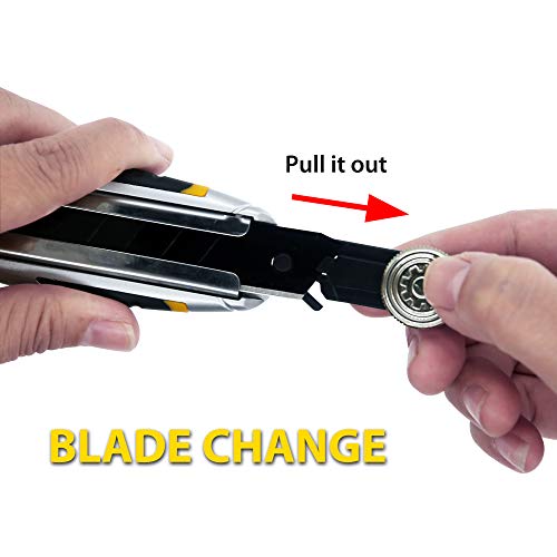 Xw Snap-Off Utility Knife,18Mm Razor Blade Heavy Duty Aluminum Alloy Box Cutter With Ratchet-Lock, Total 12 Black Blades, 2-Pack #TOP4