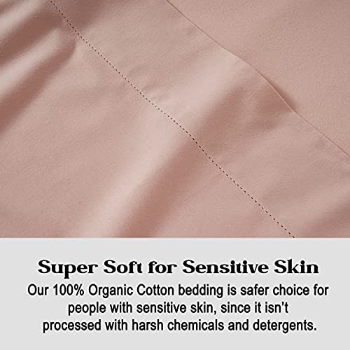Lane Linen 100% Organic Cotton Pillowcases - Standard Size And Crisp Cool Percale Weave Sleeping Pillow Covers Set Of 2 Sepia Rose #TOP4