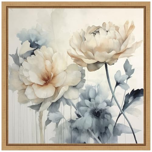 Amanti Art Framed Canvas Wall Art 16x16 Blooms of Inspiration