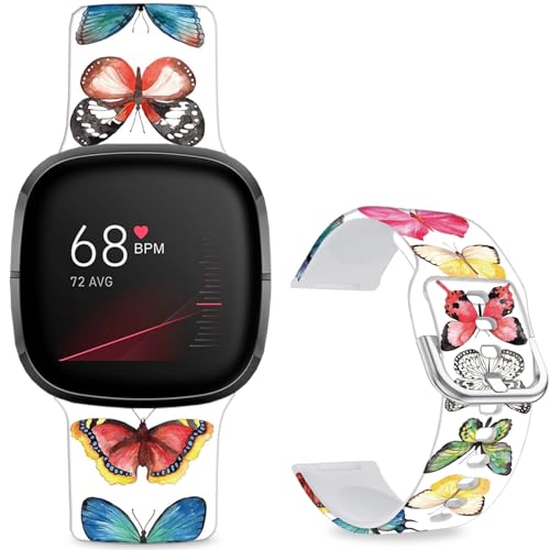 Sjiangqiaop^[vgrvoh Fitbit Versa 4/ Versa 3/Sense 2/Sense\tgVRX|[cXgbvXgoh jp, One Size, VR[, ΂Ȃ