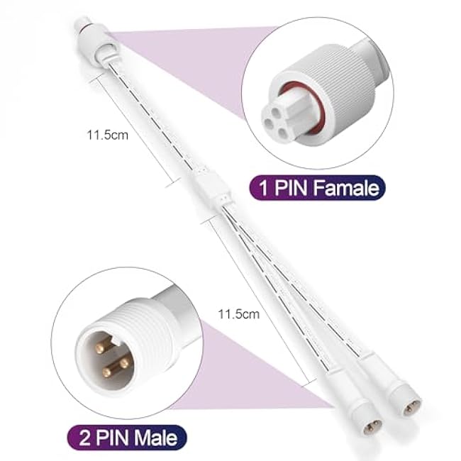 Permanent Outdoor Lights Y-Shaped Extension Cable,IP68 Rated, Compatible with Govee and Other Permanent Outdoor Lighting Systems (Y-Shaped Female-to-Male)