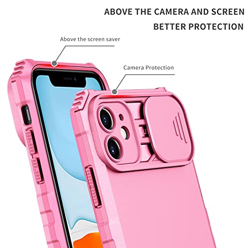 Étui silicone pour iPhone 11 rose avec support vertical et horizontal antichoc - 2