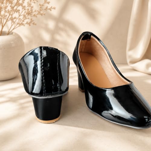Image of Women's Block Heel Pumps | Comfortable Slip-On Office & Casual Heels | Stylish Women's Pumps