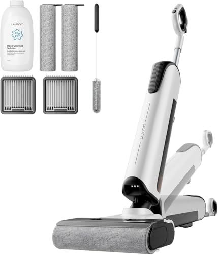 Image of uwant Wet Dry Vacuum Cleaner 180Lay-Flat Push-in Vacuum Mop All in One with 18000Pa Suction Auto Self-Cleaning Anti Odor Stick Dual-Edge Vacuum Cleaner Set of 1 for Hard Floor /Carpet D100