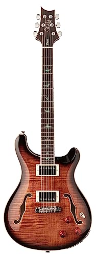 Best Electric Guitar PRS Paul Reed Smith 6 String SE Hollowbody II Piezo, Black Gold Burst, Right (105537:BG)