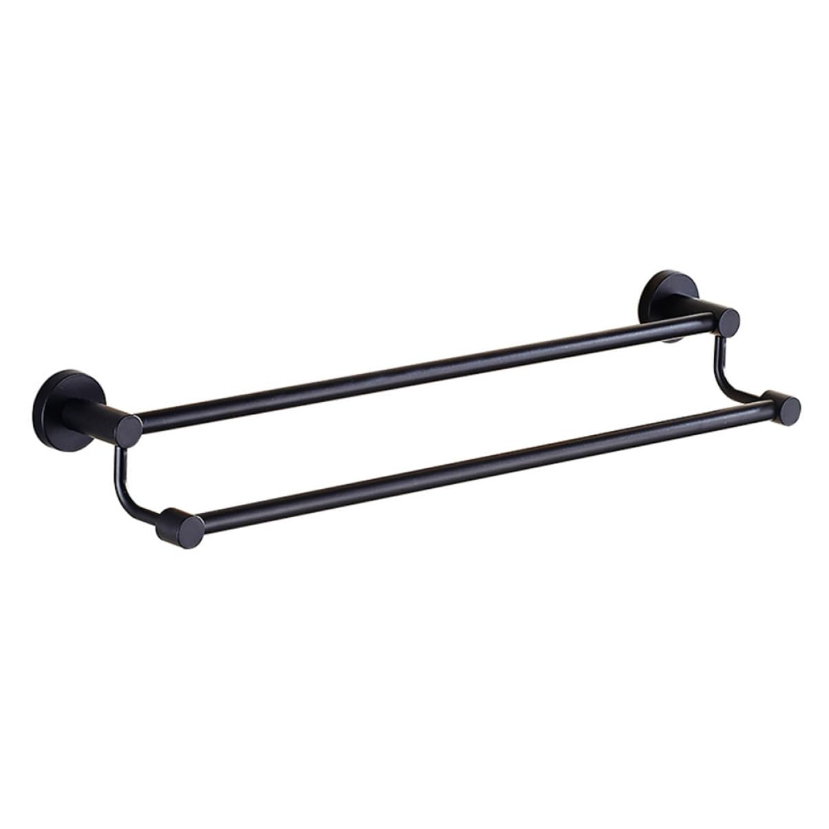 Porte-serviettes double barre noir mat mural salle de bain moderne