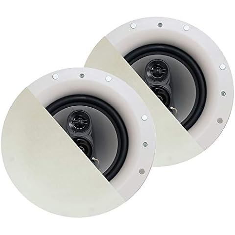 Acoustic Audio by Goldwood CSIC84 Frameless in Ceiling Speakers with 8" WOOFERS 1 Pair,White Cover