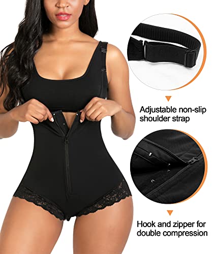 Shaperx Women Shapewear Tummy Control Fajas Colombianas Body Shaper Zipper Open Bust Bodysuit,Sz7200-Black-Xl #TOP4