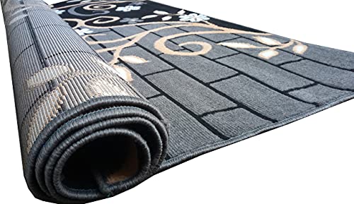 Image of Home Decore Acrylic Carpet for Your Living Room & Drawing Room Aywhere in Your Home (180X240 Black Colour)- 6x8 Feet