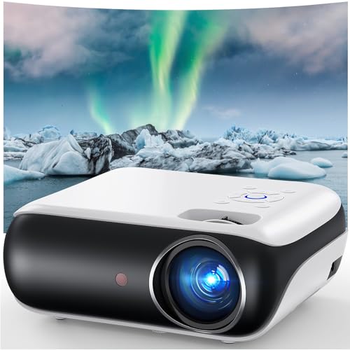 HAPPRUN 2025 Upgraded Proyector Portátil 1920x1080P 4K Supote Videoproyector BT5.1 HDMI/TV Stick/USB/PS5/Laptop