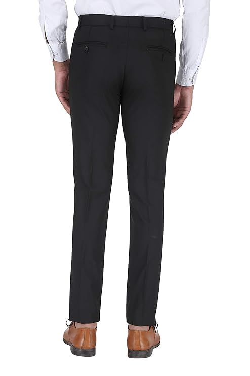 Image of ABLESTAR Men's Polycotton Slim Fit Formal Trouser - Spendex Cotton Casual Pant for Men - Breathable, Lightweight, Adjustable Formal Trouser for Men - Pack of 3