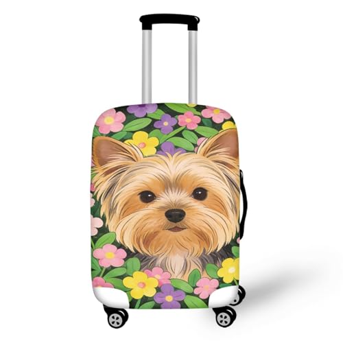 Housse valise XL chien jaune idéale pour repérer son bagage à l'aéroport