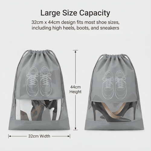 12 Stück Große Schuhbeutel Reise, wasserdichte Kordeltasche, Multifunktionale Aufbewahrungstasche,Tragbare Schuhbeutel für den täglichen Gebrauch und auf Reisen