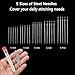Cyhdddr 44Pcs Sewing Tool Set, Big Eye Steel Sewing Needle Kit, Threader and Needle Repair Kit Stainless Steel Needles for Hand Sewing