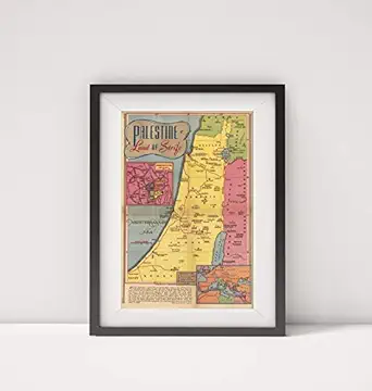 1936 Map of Palestine | Land of strife | Palestine map | Size: 16...