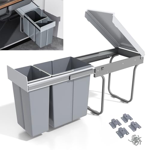 MYOYAY Double Pull Out Under Cabinet Trash Can
