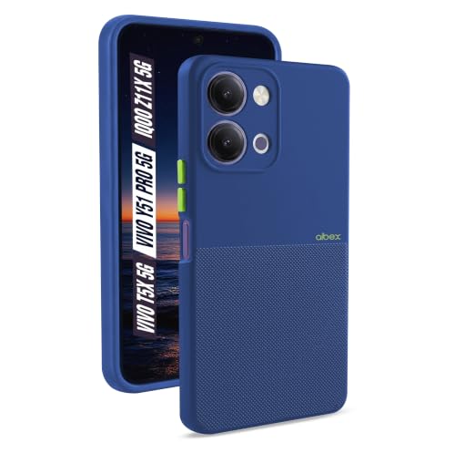 Image of AIBEX Premium Back Cover Case Compatible for Vivo T5X 5G / Vivo Y51 Pro 5G / iQOO Z11X 5G|Scratch & Drop Tested Shockproof Matte Texture Case with Soft Microfibre Lining | Slim Fit Cover - Blue