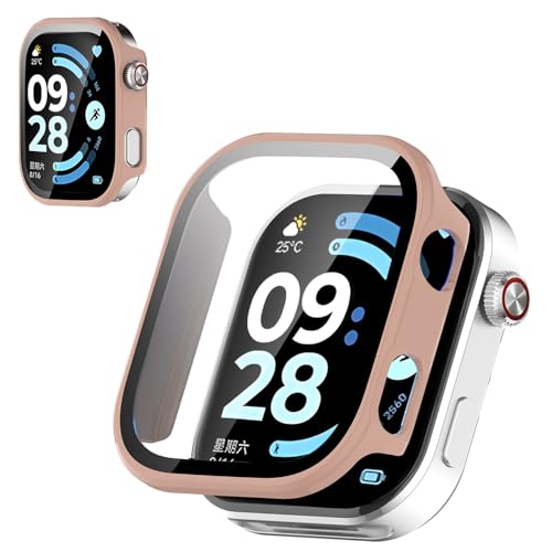For Redmi Watch 6 �P�[�X �t�B����+PC�t���[�� ��̌^ �ی�J�o�[ �K���X�t�B���� ��̌^ �h�� �h�o�yHUKWIMO�z 3D�S�ʕی� �w��h�~ HD�����ߗ� ���ɋ��� �C�A�[�� �ɔ� �������� ���˒ጸ (�T�N���s���N)