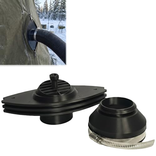 Diesel Heater Tent Adapter 3 to 4 Inch Adjustable Wind Direction Tent Duct Nozzle Diesel Heater Tent Vent for Ice Fishing Rooftop Tent Camping