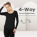 MANCYFIT Womens Thermal Tops Fleece Lined Shirt Long Sleeve Base Layer Scoop Neck Black Medium