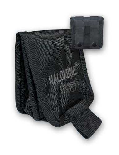 Naloxone Compact molle Carry Pouch, Ballistic Nylon & Insulated, Intended for Duty Vest Deployment. Holds 1-2 doses of Naloxone Nasal Spray (NOT Included). Black