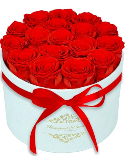 17 Forever Flowers in a Luxury Suede Box, Preserved Roses