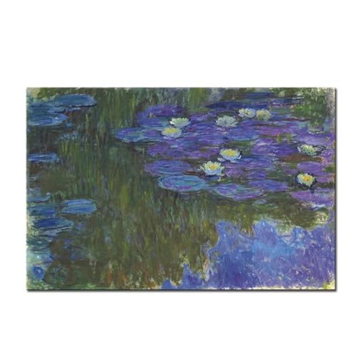 Toile nénuphars de Claude Monet 60x80 cm sans cadre pour salon