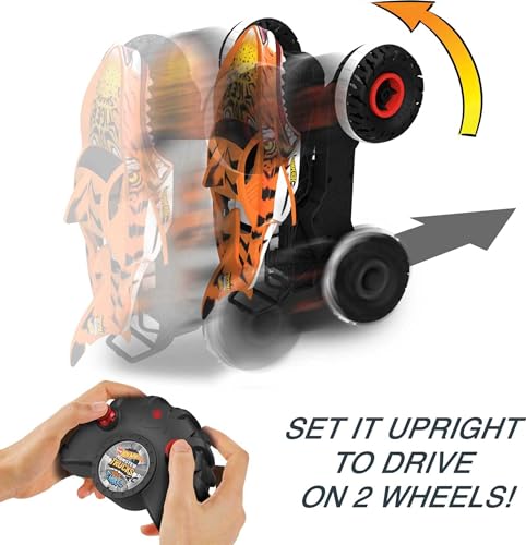 Hot Wheels Monster Trucks Voiture Télecommandé Requin Tigre Inarrêtable avec Pneus Tread Attack et Technologie Terrain Stomp Conduite sur 2 ou 4 Roues Jouet pour Enfant de et Plus HGV87 - vue 5