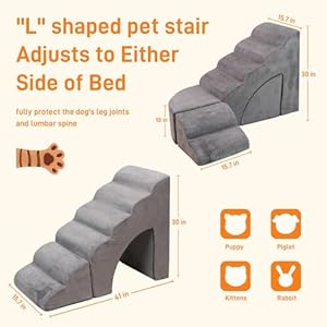 30-Dog-Stairs-for-High-Beds-Multifunctional-Pet-Stairs-Adjusts-to-Either-Side-of-Bed-6-Tier-Foam-Pet-Stairs-for-High-Beds-Non-Slip-Balanced-Dog-RampsSteps-for-Small-Dogs-Old-Pets - Cucciolini Doodles   30-Dog-Stairs-for-High-Beds-Multifunctional-Pet-Stairs-Adjusts-to-Either-Side-of-Bed-6-Tier-Foam-Pet-Stairs-for-High-Beds-Non-Slip-Balanced-Dog-RampsSteps-for-Small-Dogs-Old-Pets
