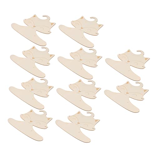 Happyyami Nursery Decorative Hangers 10 Pack Wooden Fox Hangers for Boys and Girls Space-Saving and Long-Lasting