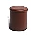 Leather Dice Cup Set Felt Lining Quiet Shaker with 5 Dot Dices for Farkle Yahtzee Games,Brown