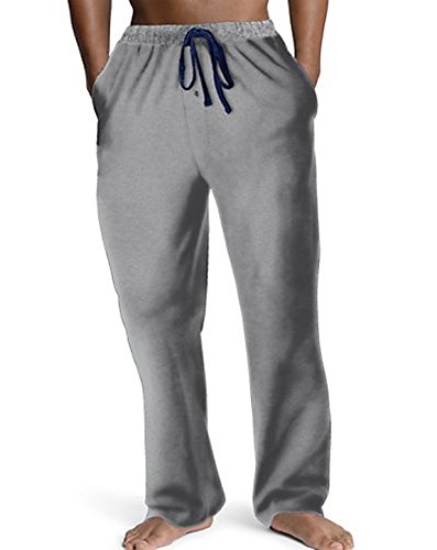 Hanes 1001 Mens ComfortSoft Jersey Cotton Lounge Pants - Light Grey Heather - M