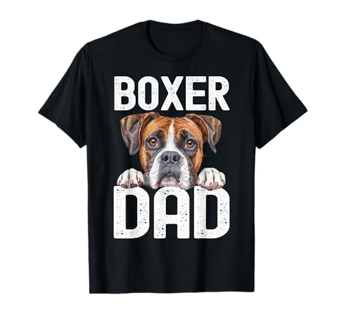 Mens Boxer Dad Dog Dad Boxer Dog Lovers Funny Father's Day T-Shirt