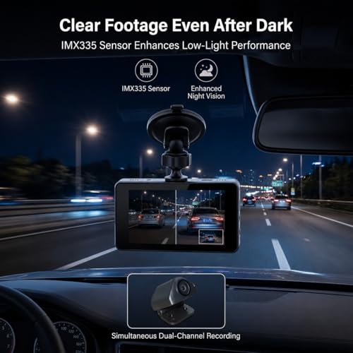 Image of Golens 4K Dash Cam Front and Rear, Super Capacitor, 4K+1080P Dual Car Camera, WiFi App Control, Night Vision, 150 Wide Angle, G-Sensor, 24H Parking Monitor, 3.0 inch IPS, 256GB Support | Q3