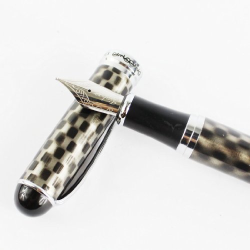 Jinhao Luxury 750 Fountain Pen With Black And Silver Lattice Shape #TOP5