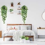 BLEUM CADE Fake Hanging Plants, 2pcs Artificial Hanging Plant, Faux Pothos Vines Hanging Plant Greenery for Wall Home Living Room Indoor Outdoor Decor (No Baskets) - Image 3