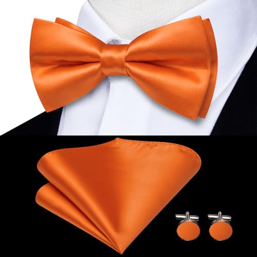 Image of Hi-Tie Men Suspender Bowtie Set Suspenders Pre-tied Bow Tie Pocket Square Cufflinks Adjustable Y Shape 6 Clips Braces Tuxedo
