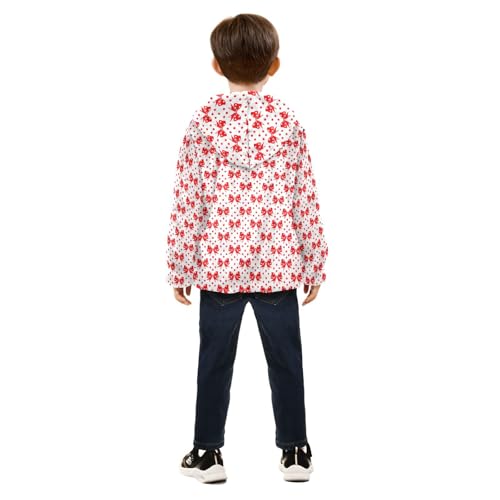 Red Bow Boys Fleece Coat,Children's Zip-Up Hoodie Jacket,Baby Warm Fashion Outerwear 3-10T,A1133804