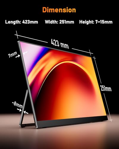 Image of Yodoit Portable Monitor for Laptop 100Hz 18.5 inch FHD 1080P Screen IPS Display with USB Type C Port and Speakers with Smart Cover Metal Compatible with PC, MacBook, Xbox (Black)