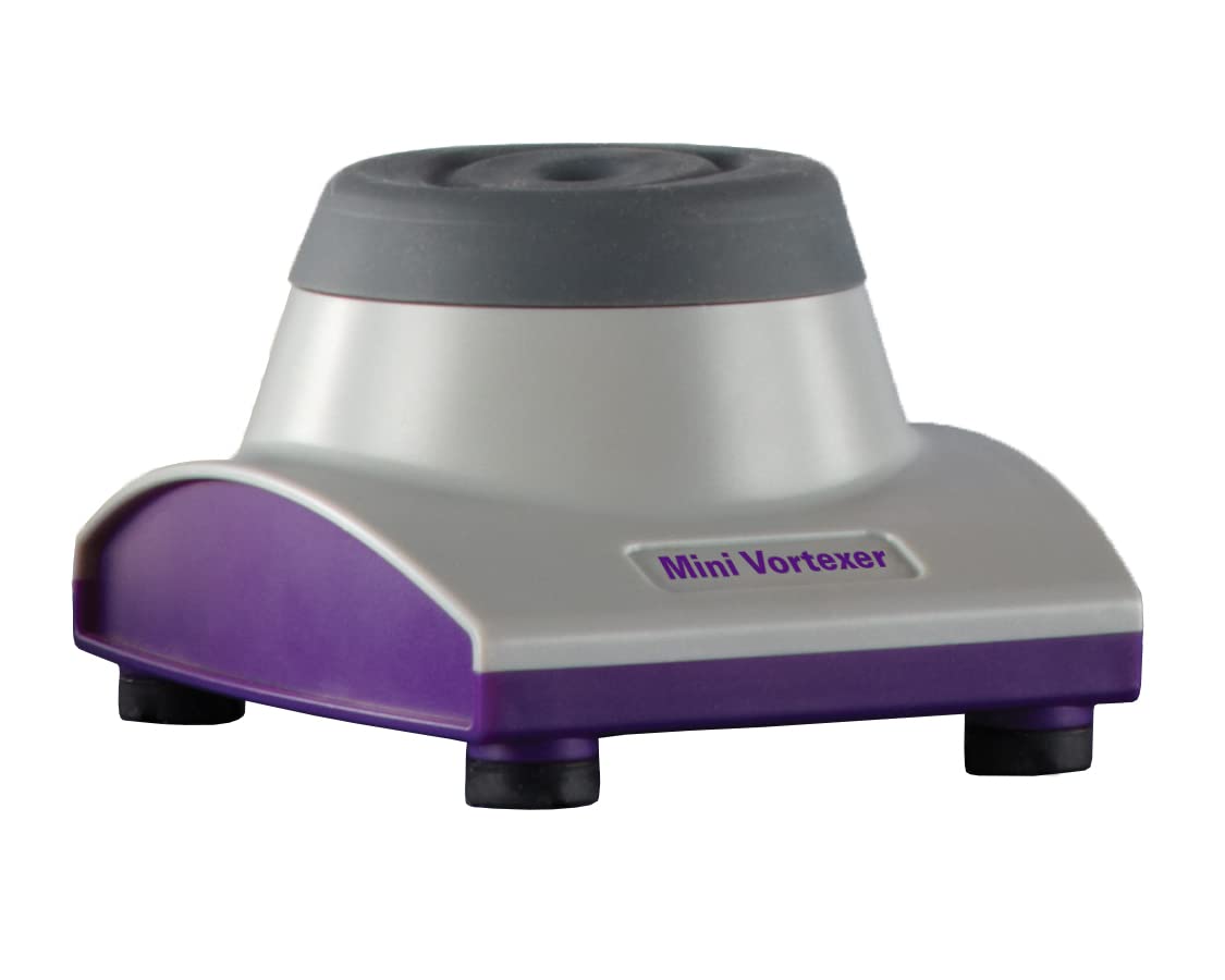 Certified Lab Vortex Mixer with Touch Function, 4500 RPM, Ideal for Tattoo Ink, Gel Polish, Eyelash Adhesives, Acrylic Paints, Test Tubes and Centrifuge Tubes, 5 Year Warranty, Purple/Grey