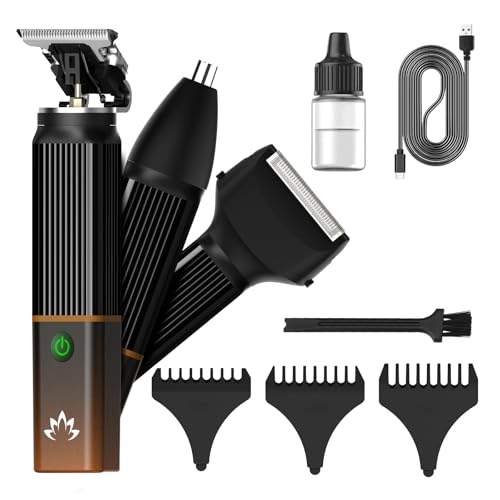 Lanumi 3 in 1 Beard Trimmer Men Set Rechargeable Nose Hair Trimmer Electric Shaver for Mustache Nose Body Face Grooming, Gifts for Men
